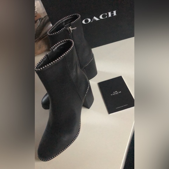 Coach Drea Beadchain Genuine Leather Boots - Picture 4 of 10